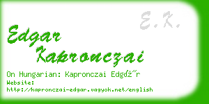 edgar kapronczai business card